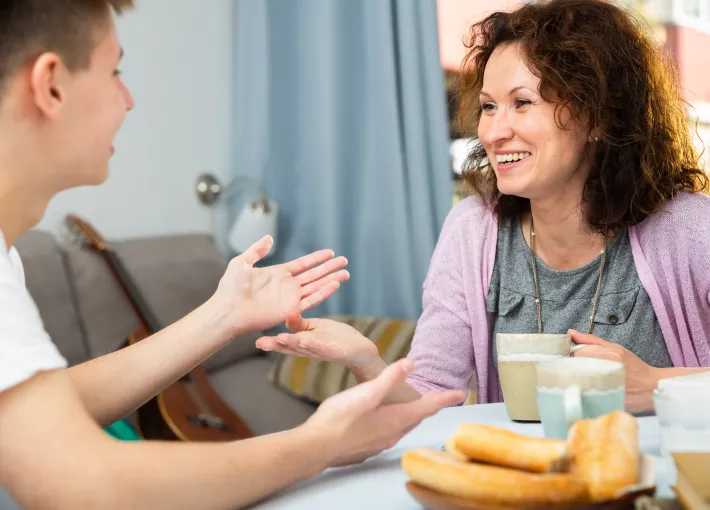 adults talking to teens acne